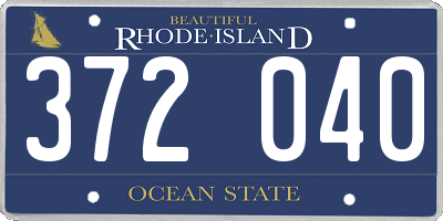 RI license plate 372040