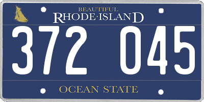 RI license plate 372045