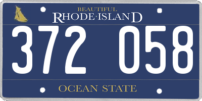 RI license plate 372058