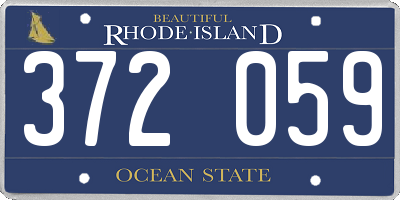 RI license plate 372059