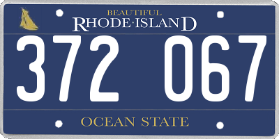 RI license plate 372067