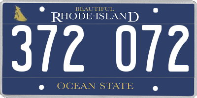 RI license plate 372072