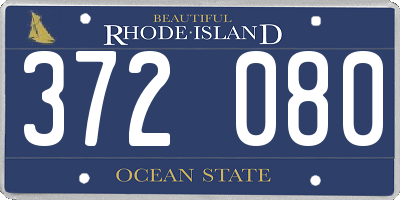RI license plate 372080