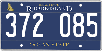 RI license plate 372085