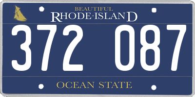 RI license plate 372087