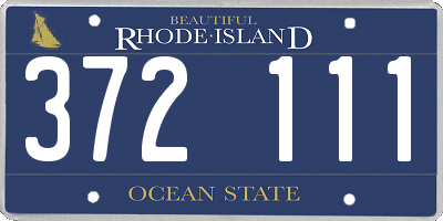 RI license plate 372111