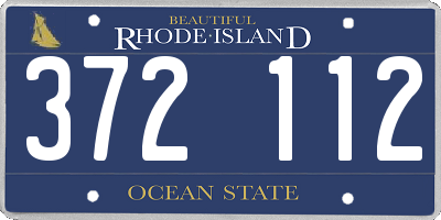 RI license plate 372112