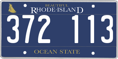 RI license plate 372113