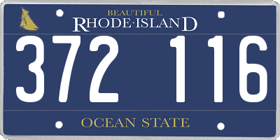 RI license plate 372116