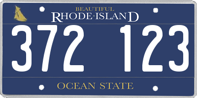 RI license plate 372123