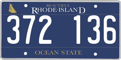 RI license plate 372136