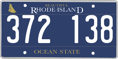 RI license plate 372138