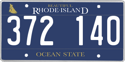 RI license plate 372140