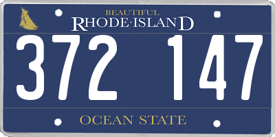 RI license plate 372147