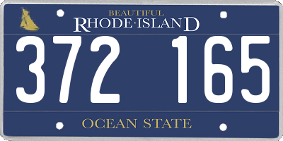 RI license plate 372165