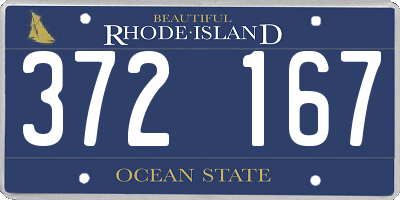 RI license plate 372167