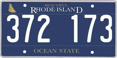 RI license plate 372173