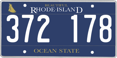 RI license plate 372178