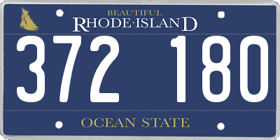 RI license plate 372180