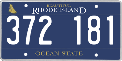 RI license plate 372181