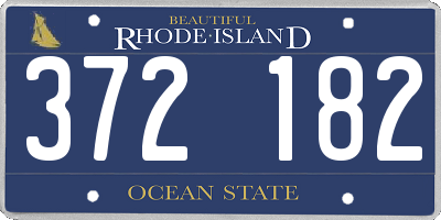 RI license plate 372182