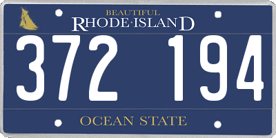 RI license plate 372194