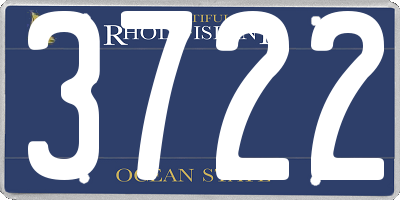 RI license plate 3722