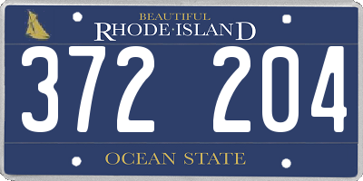 RI license plate 372204