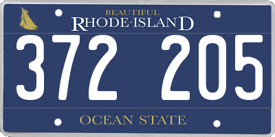 RI license plate 372205