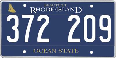 RI license plate 372209