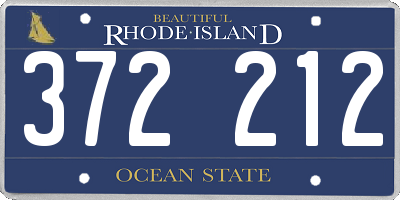 RI license plate 372212