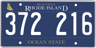 RI license plate 372216