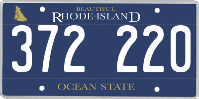 RI license plate 372220