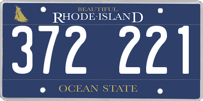 RI license plate 372221