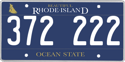 RI license plate 372222