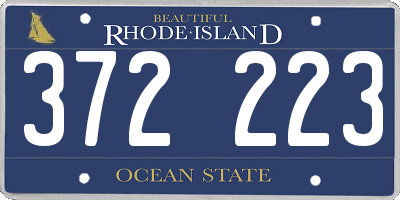 RI license plate 372223
