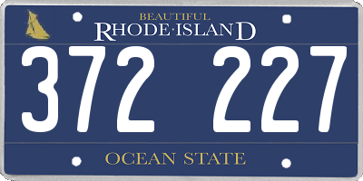 RI license plate 372227