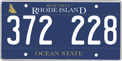 RI license plate 372228