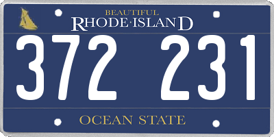 RI license plate 372231