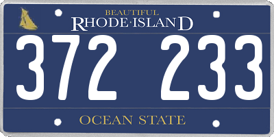 RI license plate 372233