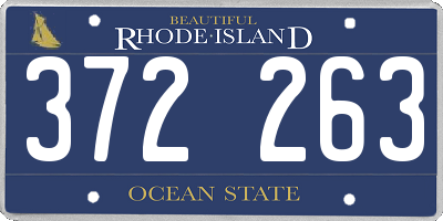 RI license plate 372263