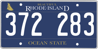 RI license plate 372283