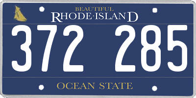 RI license plate 372285