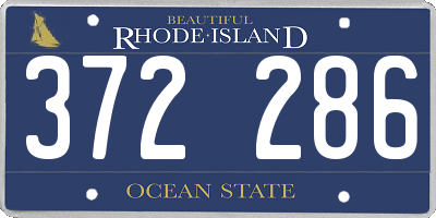 RI license plate 372286