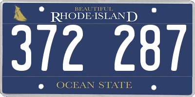 RI license plate 372287