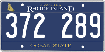 RI license plate 372289