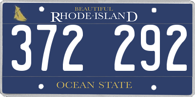 RI license plate 372292