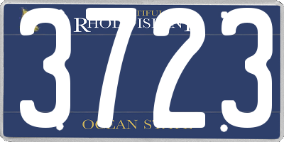 RI license plate 3723