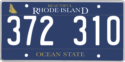 RI license plate 372310