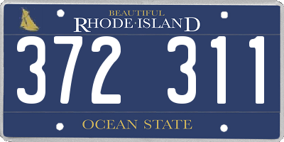 RI license plate 372311